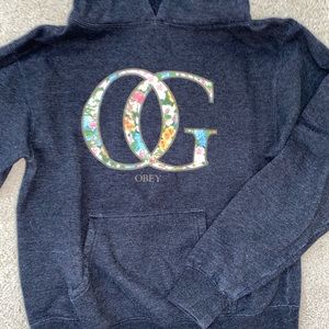 Obey hoodie floral detailing